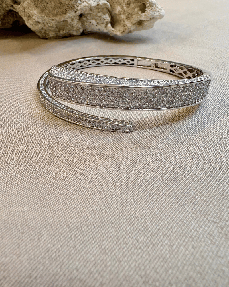 CZ Stones Rhodium Polish Bracelet