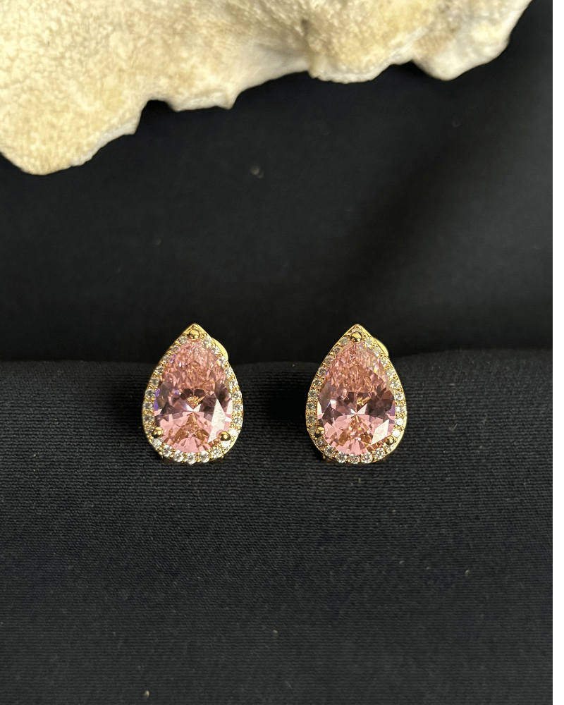 Rosewater Drop Crystal Studs