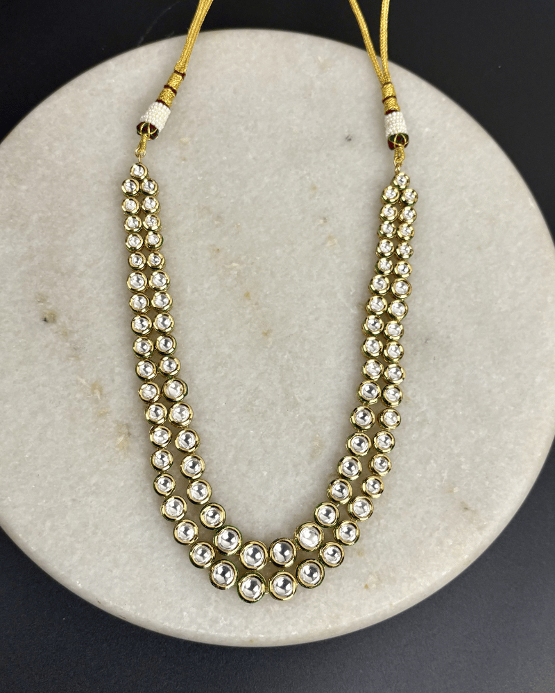 Double Layer Long Kundan Haar