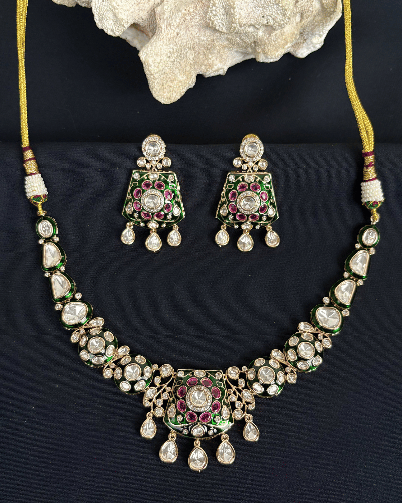 Elham Polki Necklace | Enamel Work