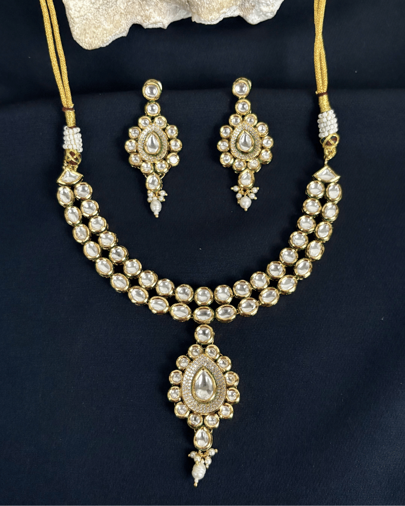 Brinali Double Line Kundan Necklace