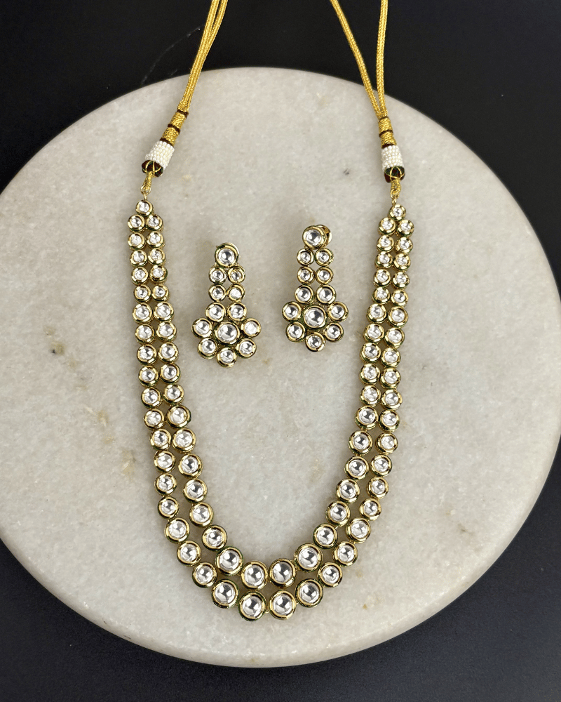 Double Layer Long Kundan Haar