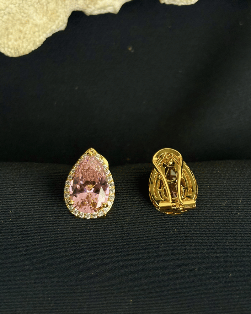 Rosewater Drop Crystal Studs
