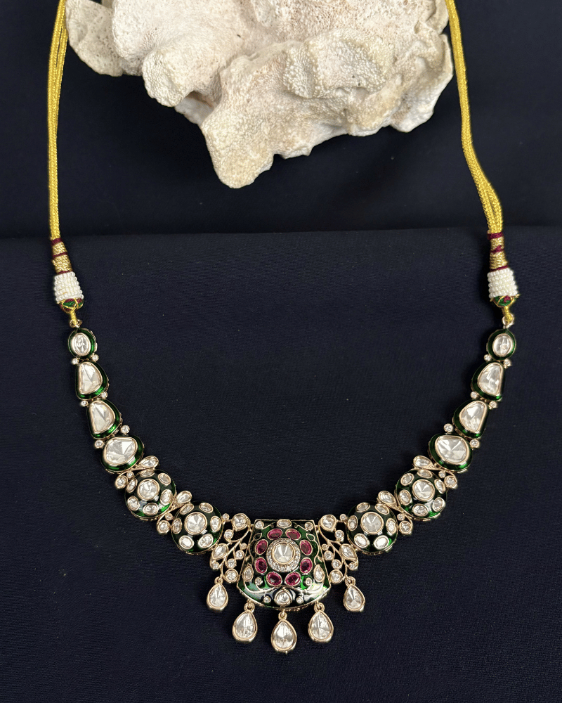 Elham Polki Necklace | Enamel Work