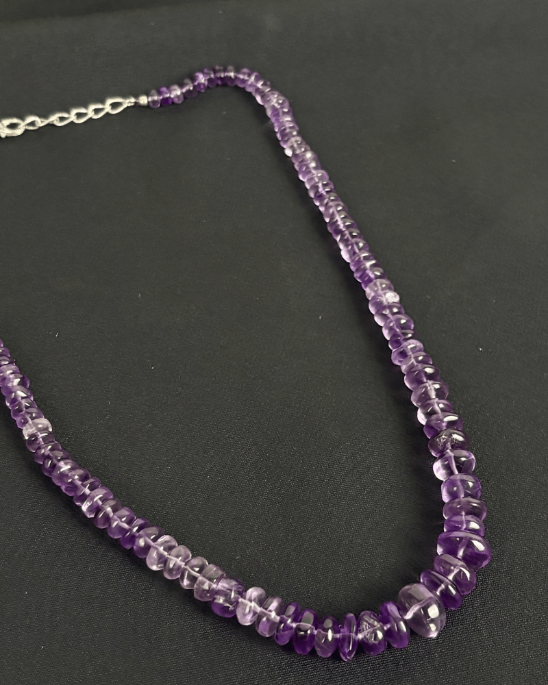 Lavanya Single Line Amethyst Mala