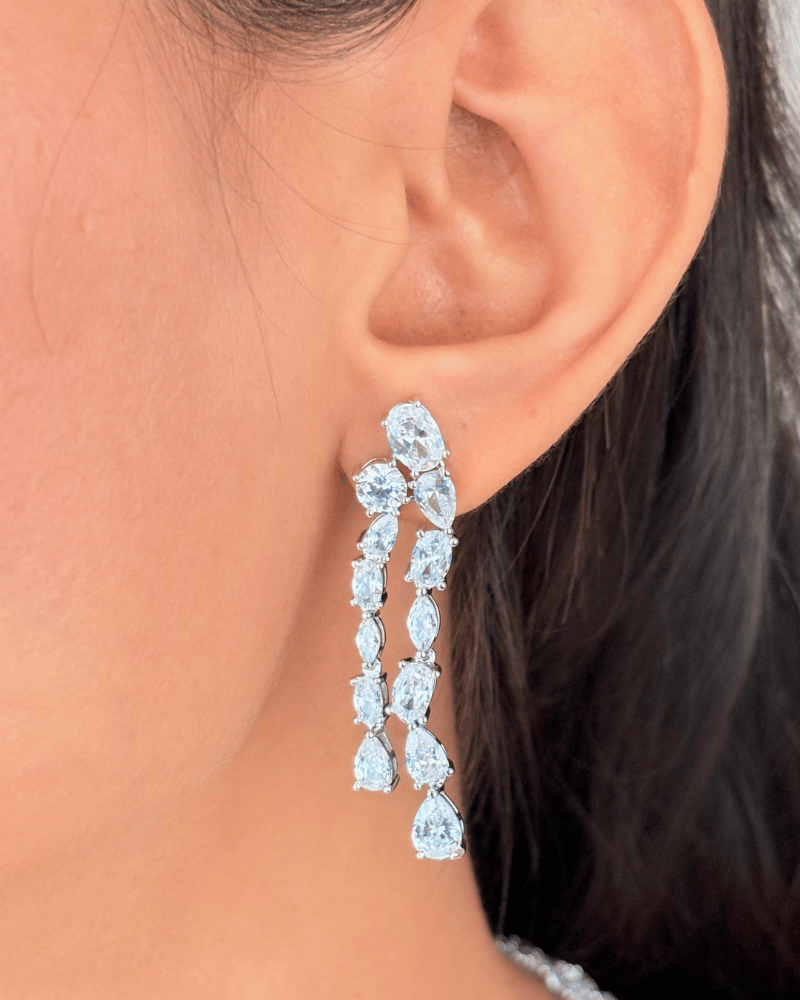 Lysandra Crystal Necklace | Rhodium Plating