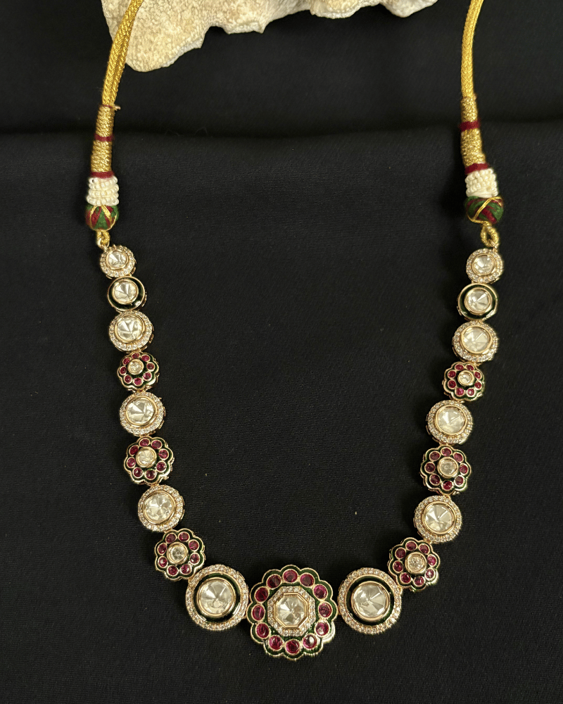 Palashi Polki Necklace | Enamel Work