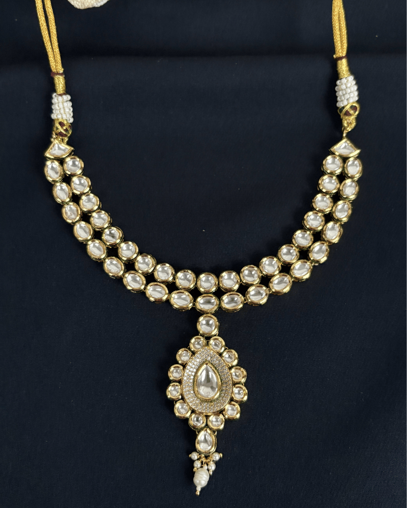 Brinali Double Line Kundan Necklace