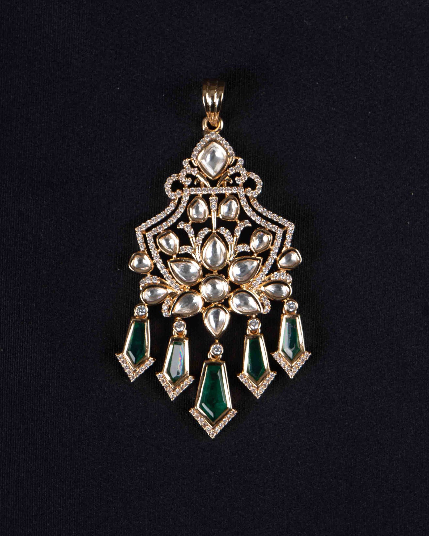 Emerald Teardrop Pendant Set