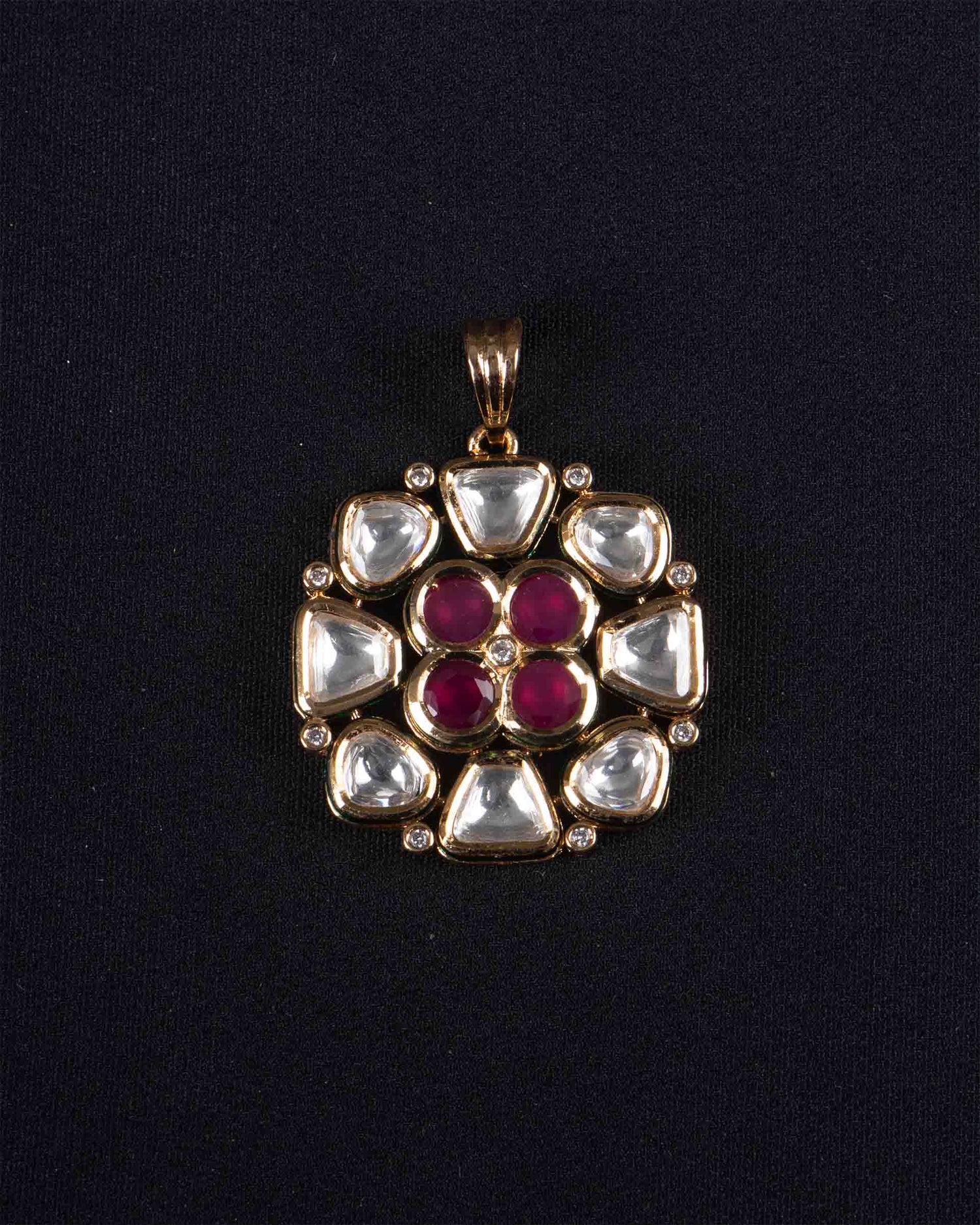 Ruby Kundan Pendant Set