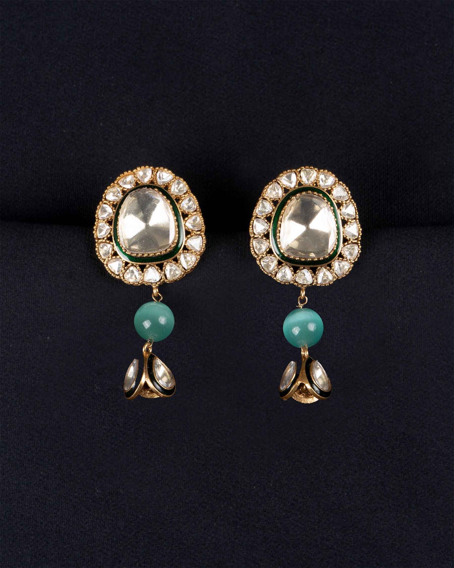 Moisssanite Emerald Durbar | Long Haar | 18K Gold Plating