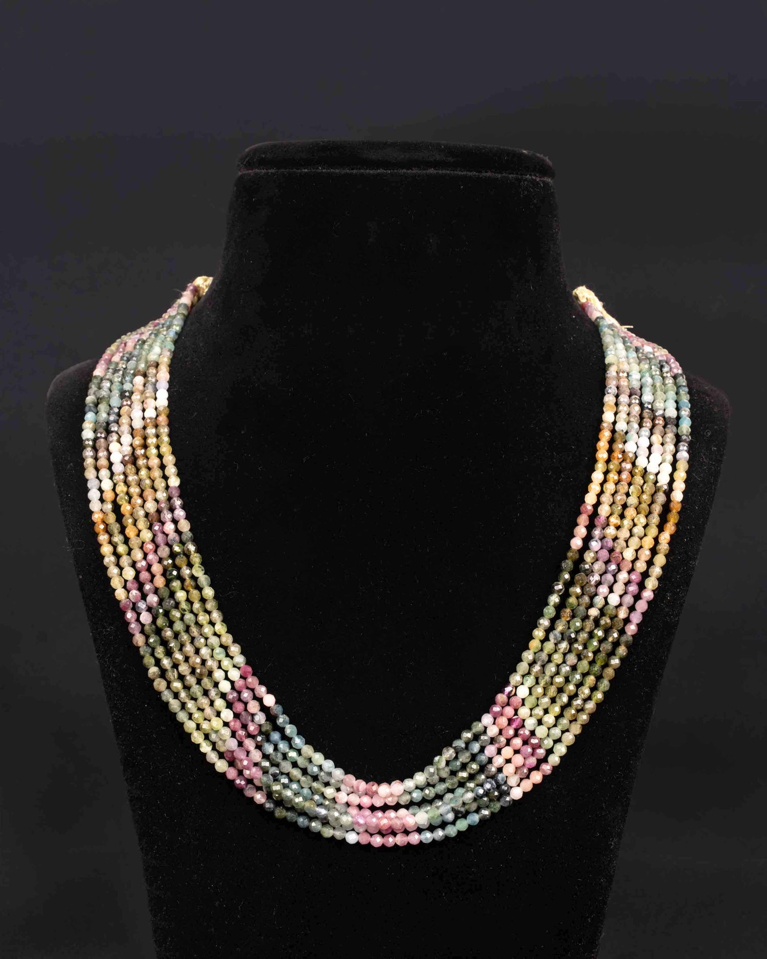 Multi Colour Tourmaline Stones 7 Layer Mala