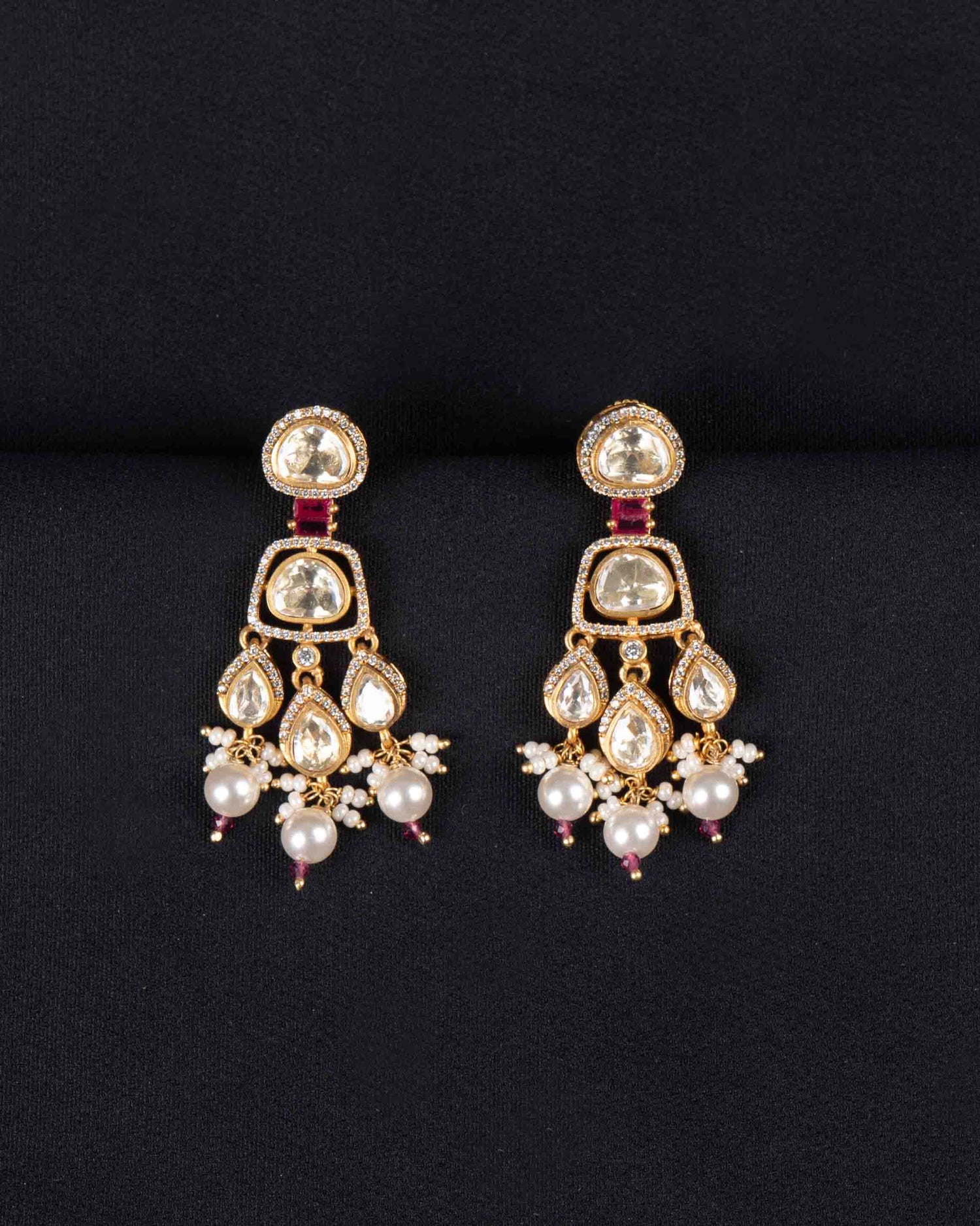 Tavisha Noor Moissanite Pearl Choker | Screw Back | 18K Gold Plating