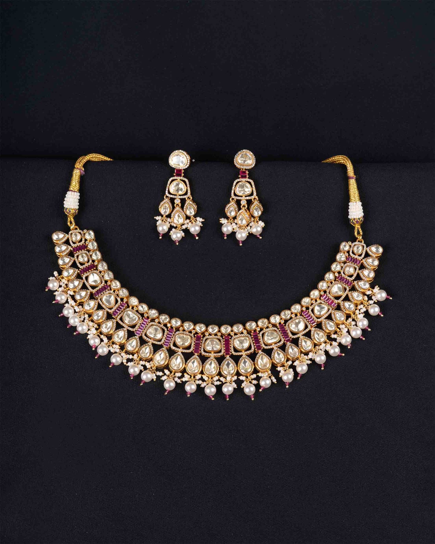 Tavisha Noor Moissanite Pearl Choker | Screw Back | 18K Gold Plating