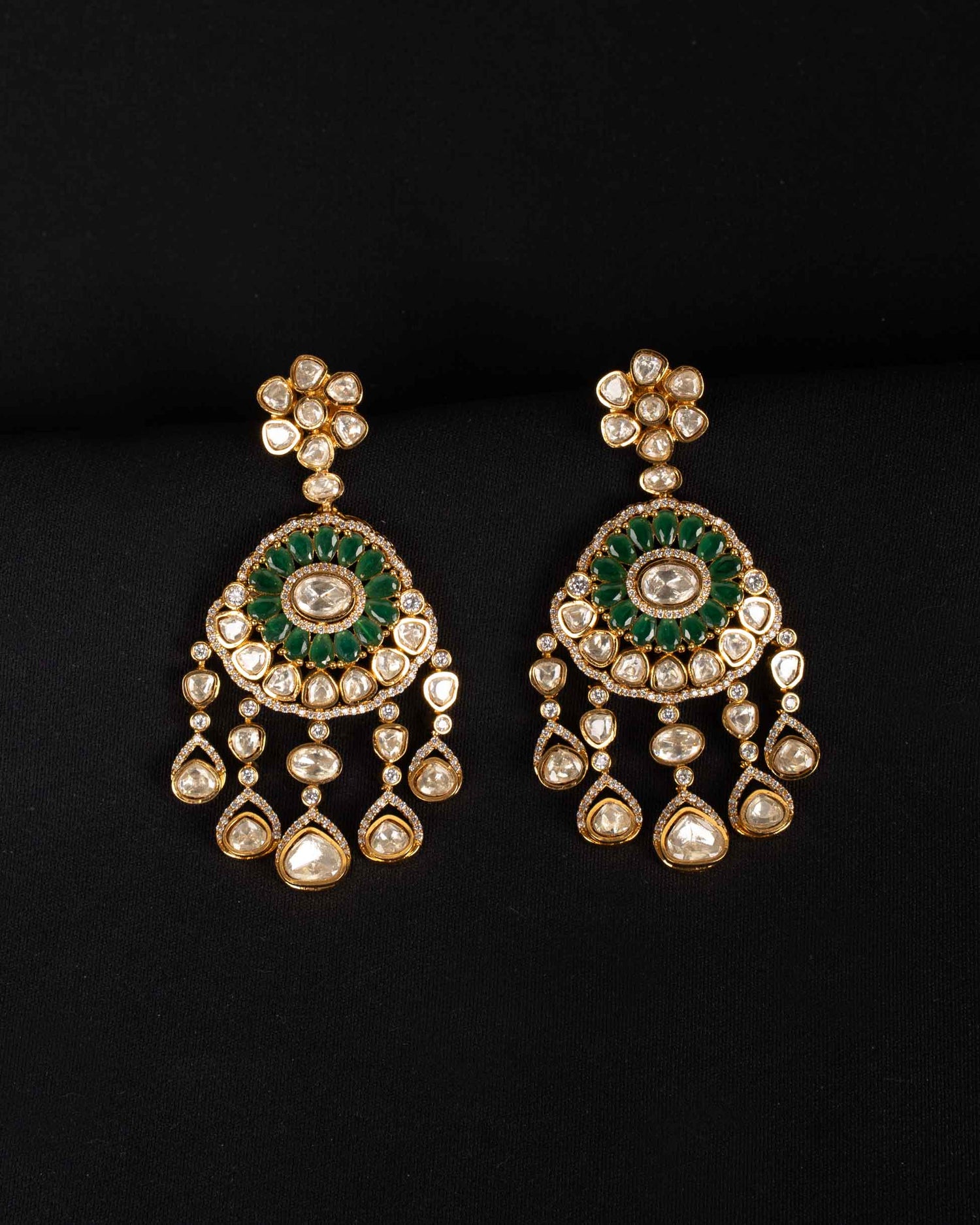 Aafreen Moissanite Chandbali | Screw Back | 18K Gold plating