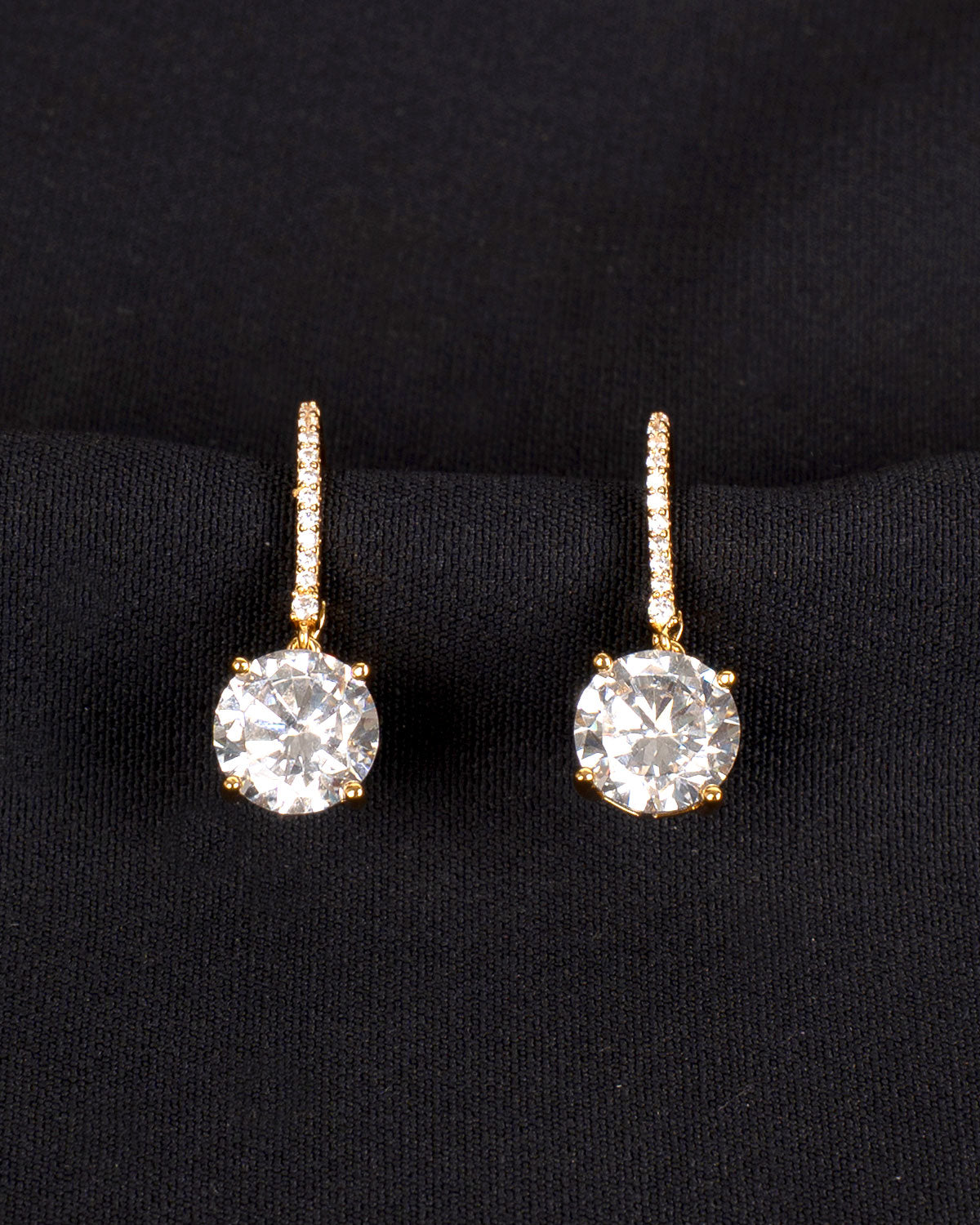 Ira 2 Carat Solitaire Danglers | Gold Plating