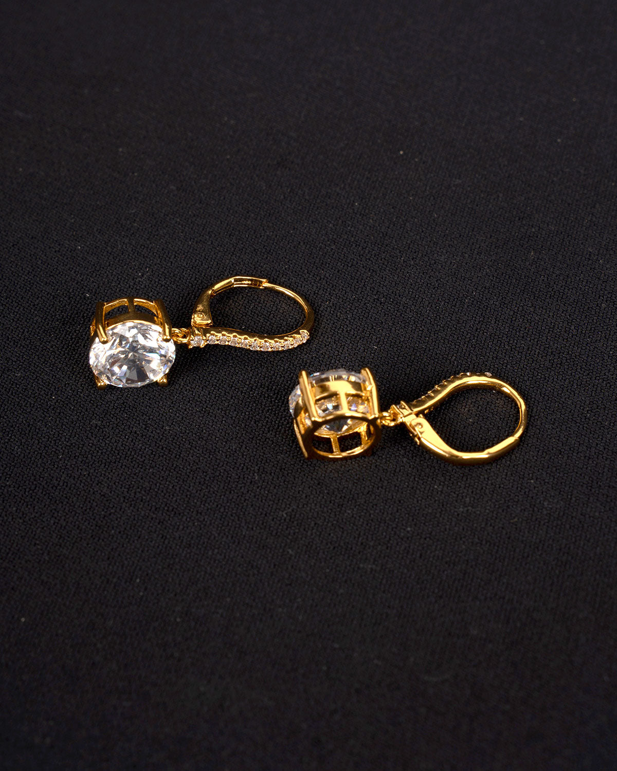 Ira 2 Carat Solitaire Danglers | Gold Plating