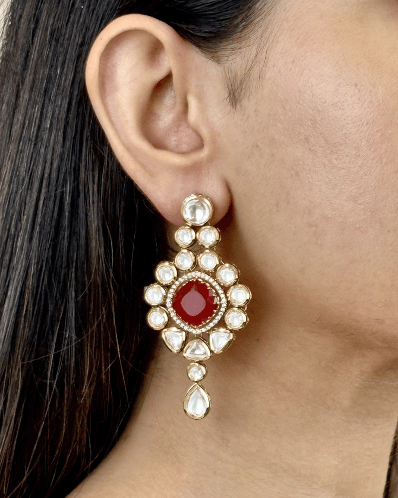 Agnisha Ruby Kundan Danglers