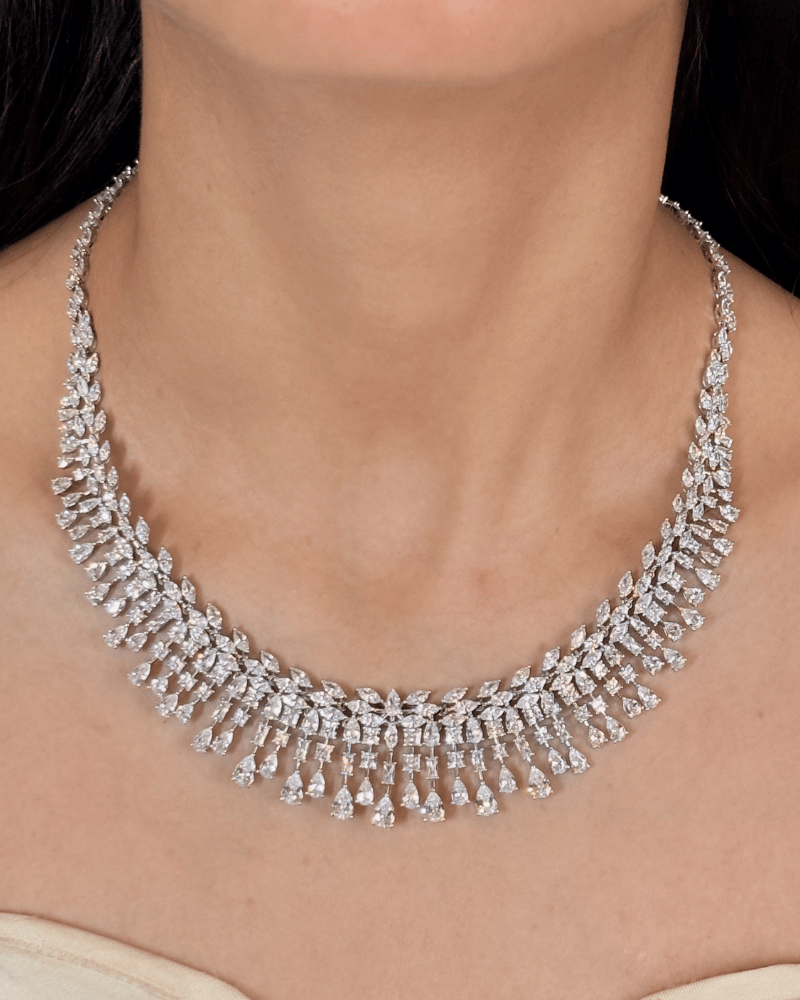 Windsor Sparkle Crystal Necklace | Rhodium Plating