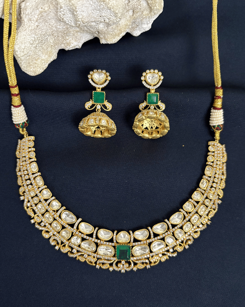 Rasika Moissanite Haar | Screw Back | 18K Gold Plating