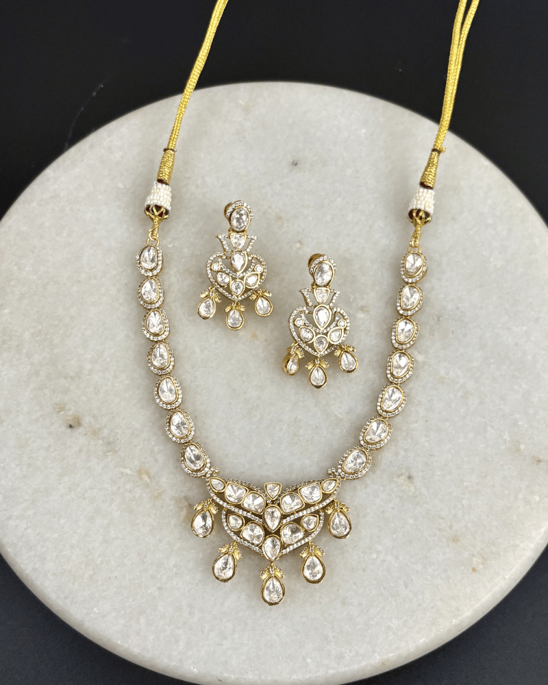 Vistaara Moissanite Necklace | Screw Back | 18K Gold Plating