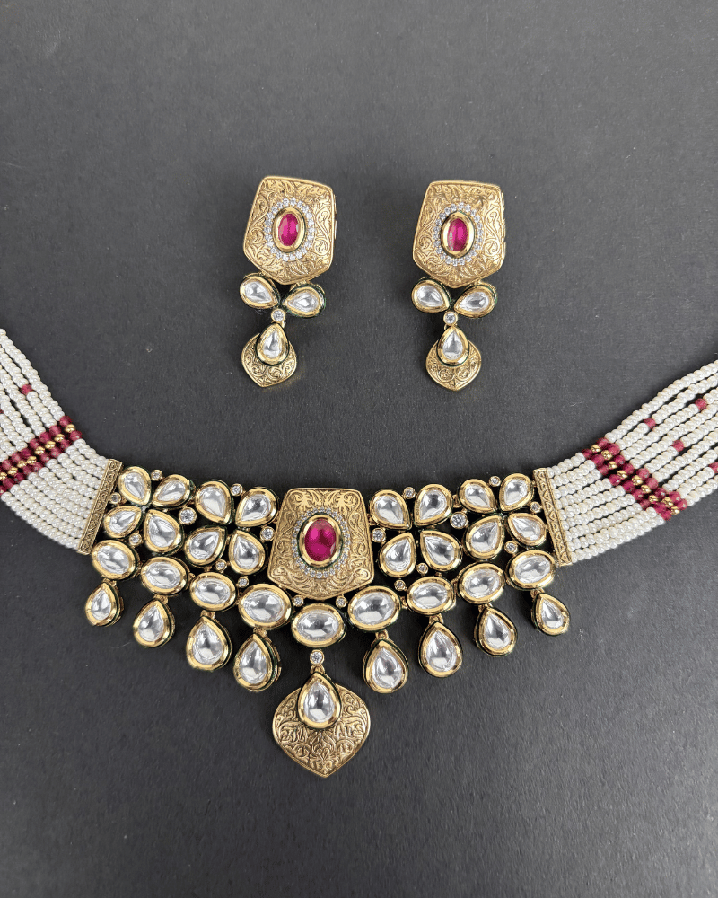 Maanvi Ruby Kundan Choker | Mint Work