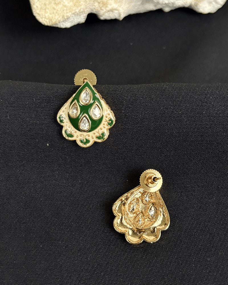 Morika Emerald Polki Studs