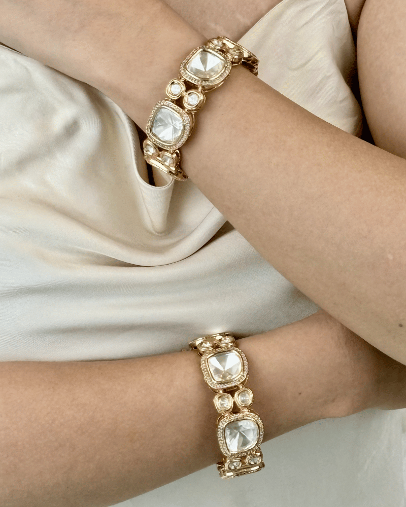 Sirisha Polki Bangles | Single Piece | Openable