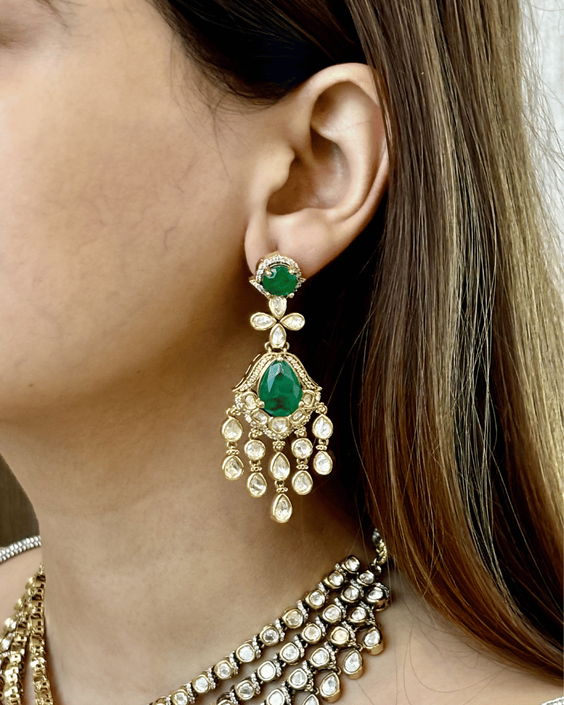 Aashi Three Layer Victorian Polki Necklace
