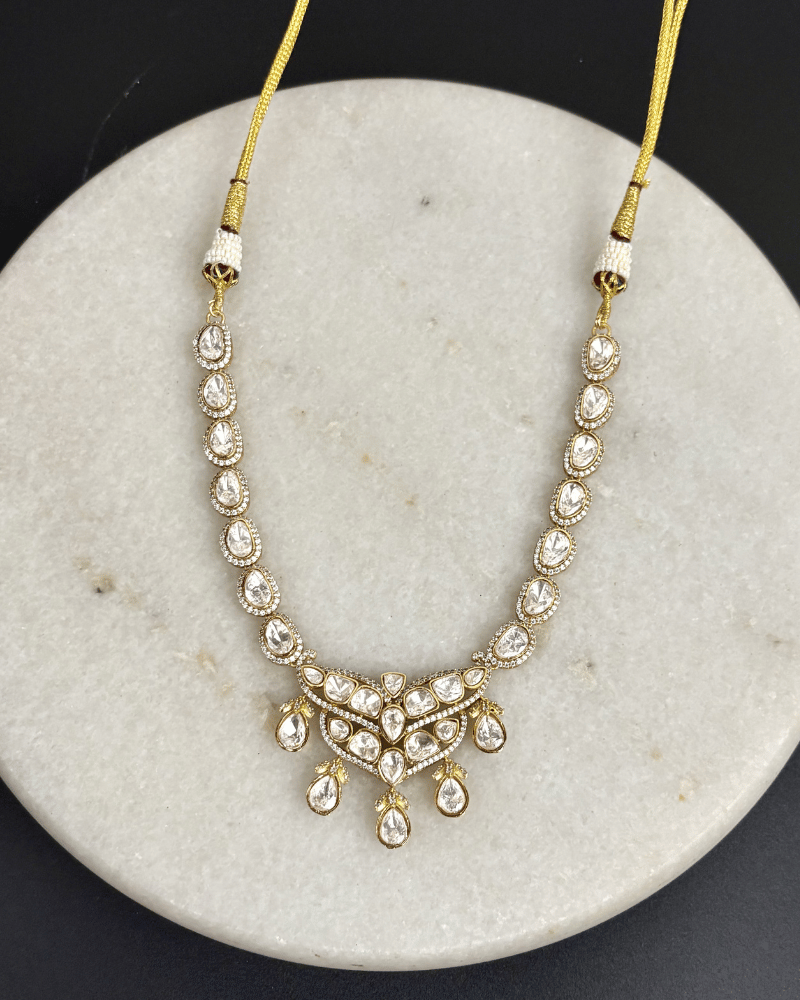 Vistaara Moissanite Necklace | Screw Back | 18K Gold Plating