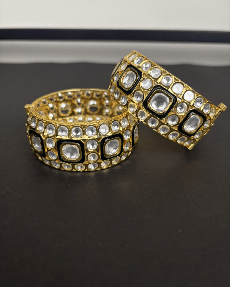 Maharani Kundan Bangles | Single Piece | Openable