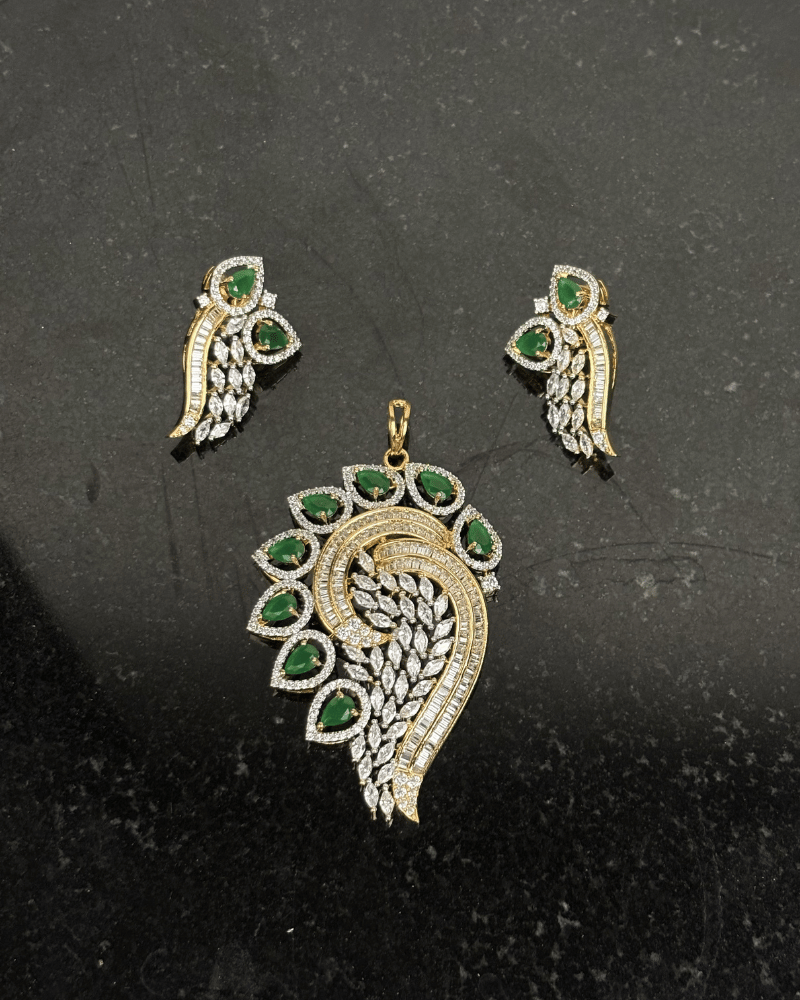 Morika Emerald Pendant Set