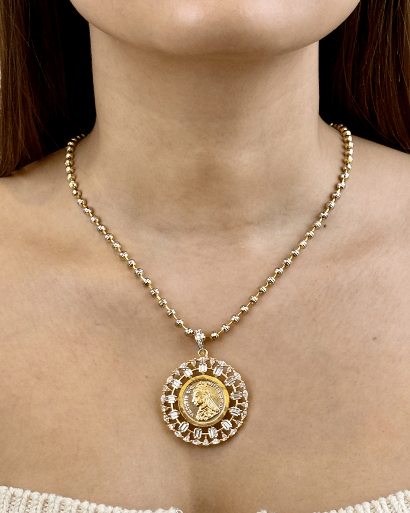 Majestic Roman Coin Pendant Set | Without Chain