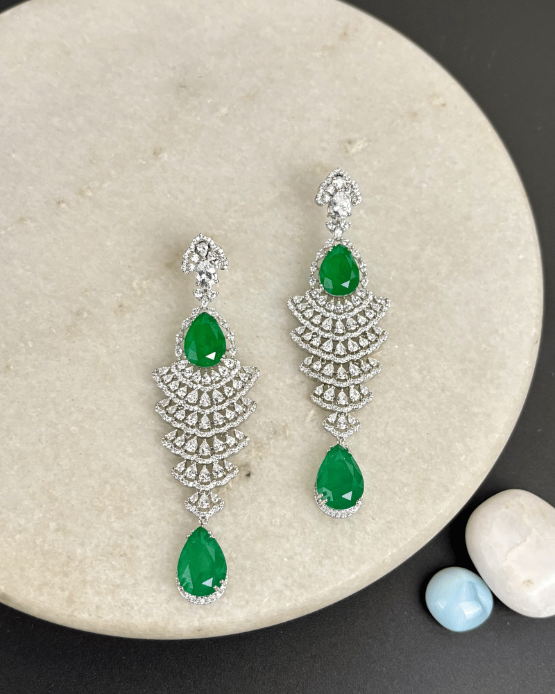 Emerald Fall Diamond Danglers