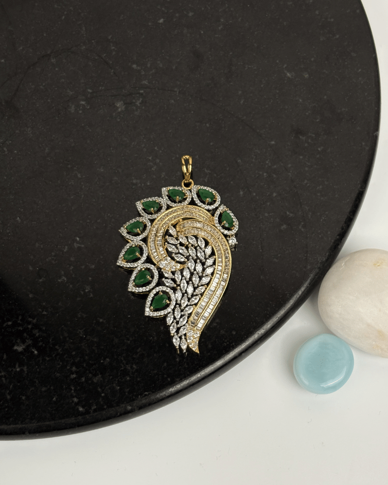 Morika Emerald Pendant Set