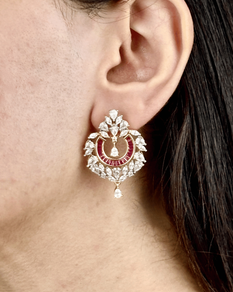 Ruby Crescent Diamond Necklace