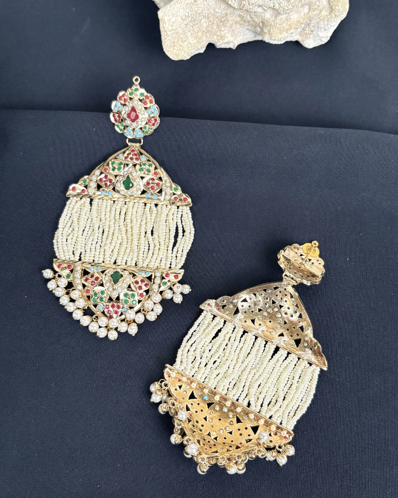 Satrangi Noor Jadaau Jhumkas