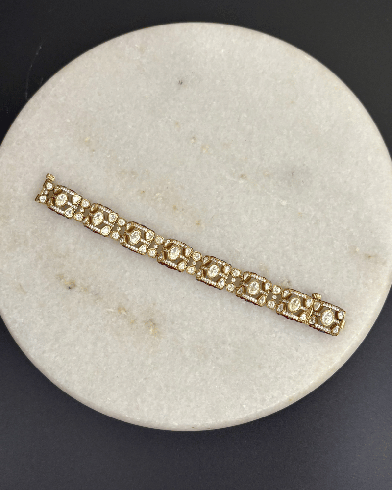 Sushmi Ruby Moissanite Bracelet | Openable | 18K Gold Plating