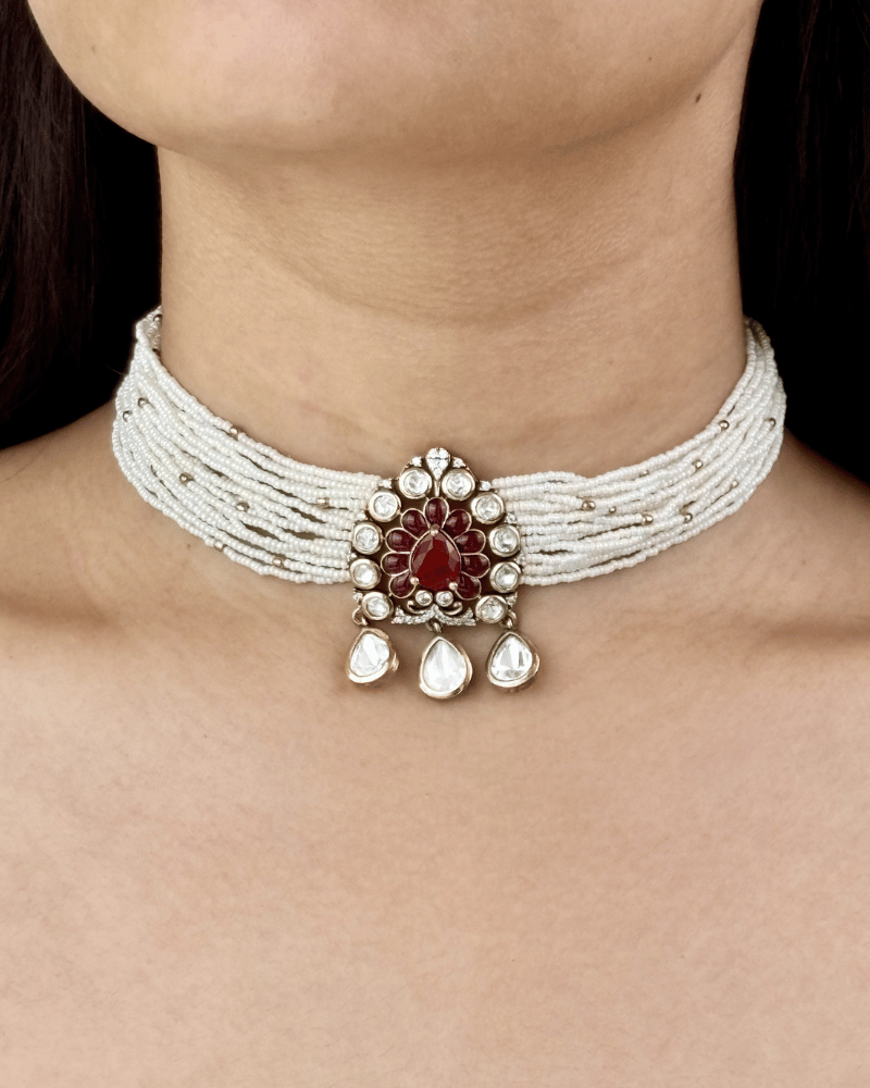 Ruby Rose Victorian Polki Choker