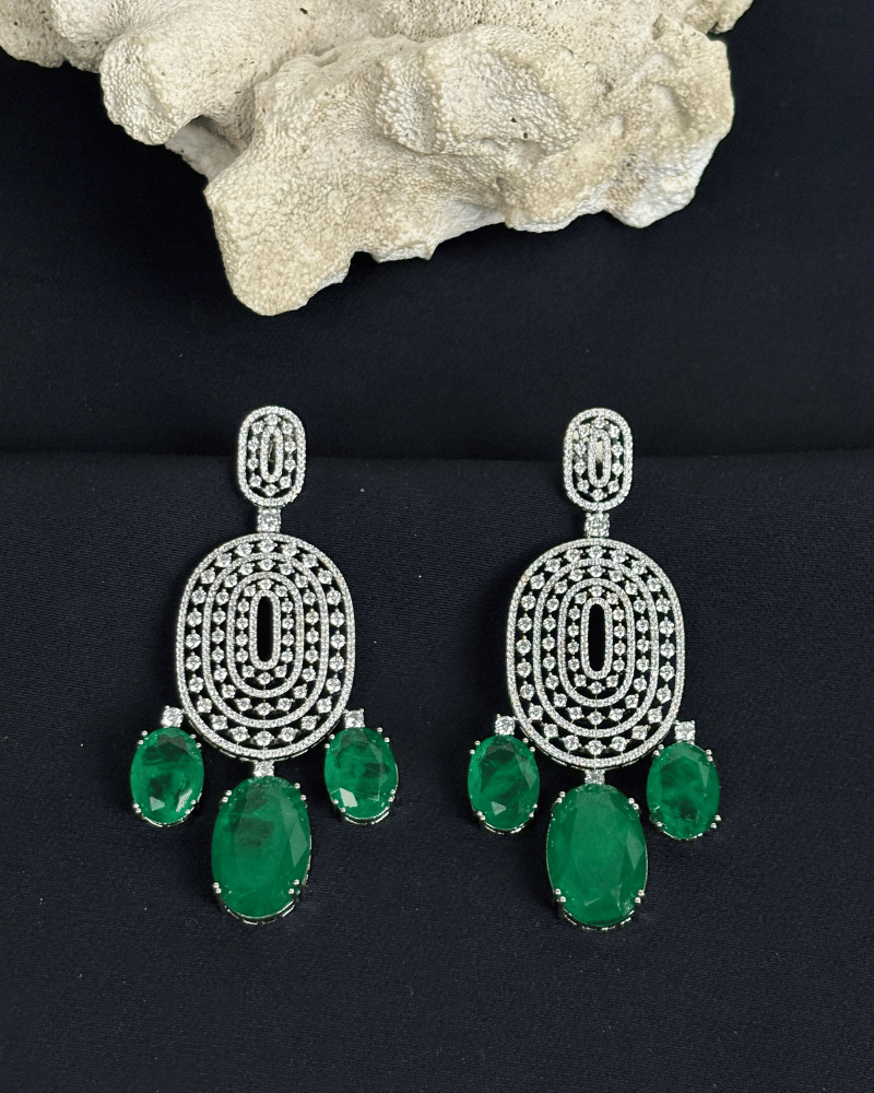Emerald Eclipse Danglers