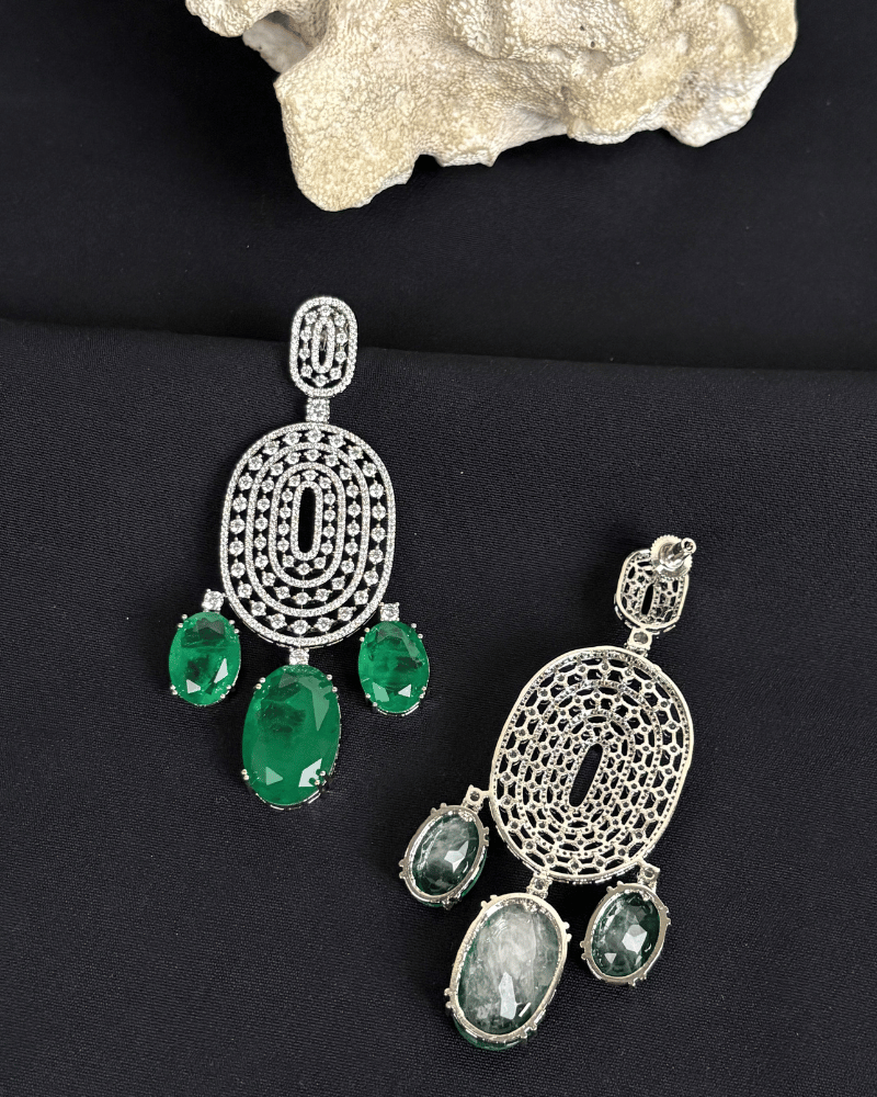 Emerald Eclipse Danglers