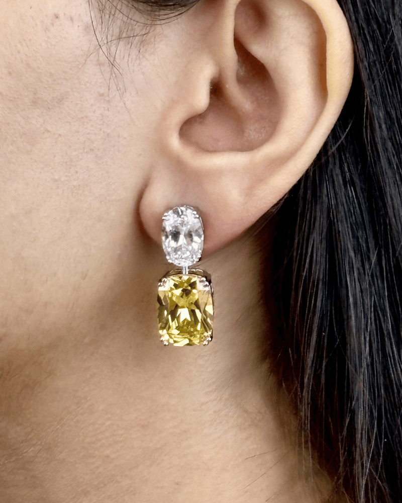 Ivira Citrine Crystal Necklace | Rhodium Plating