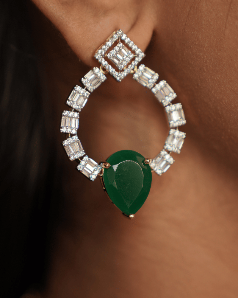 Serpentine Emerald Diamond Hasli