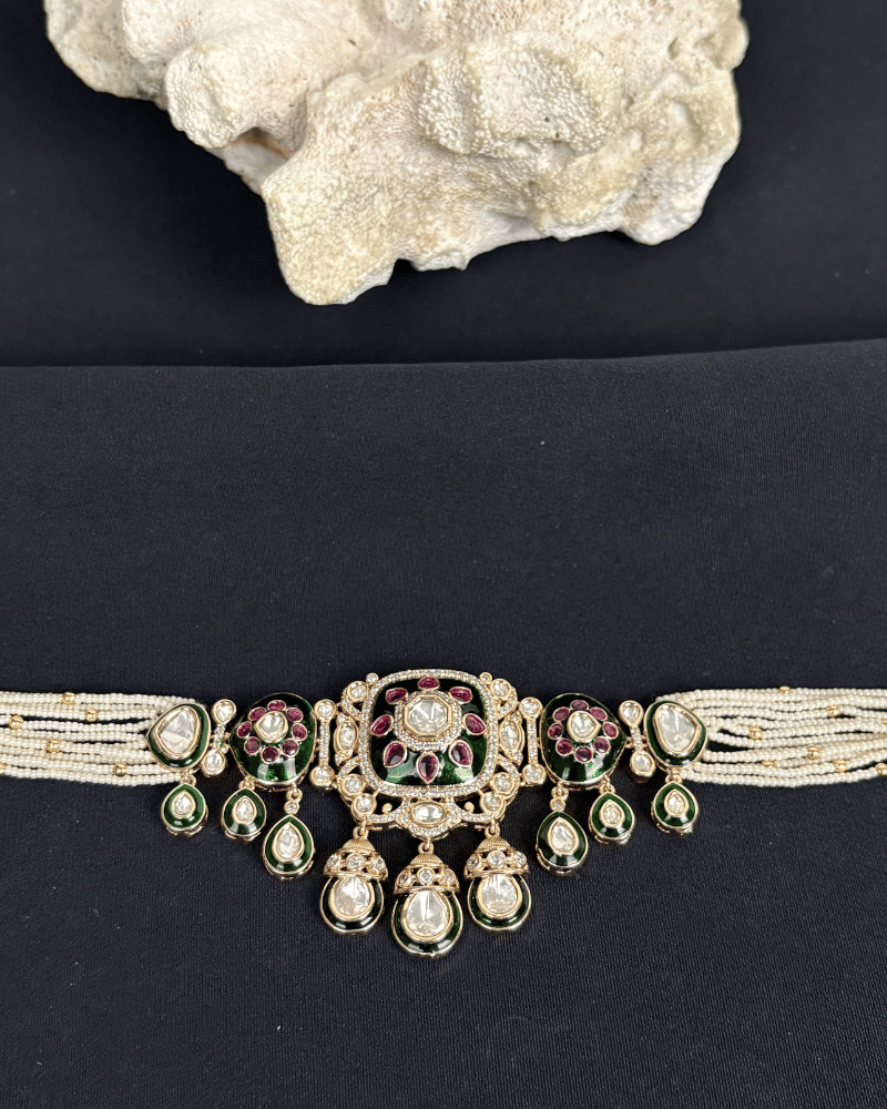 Roshni Vilayat Polki Choker | Enamel Work