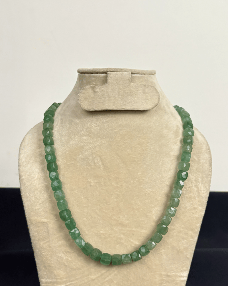 Natural Green Aventurine Stones Single Line Mala