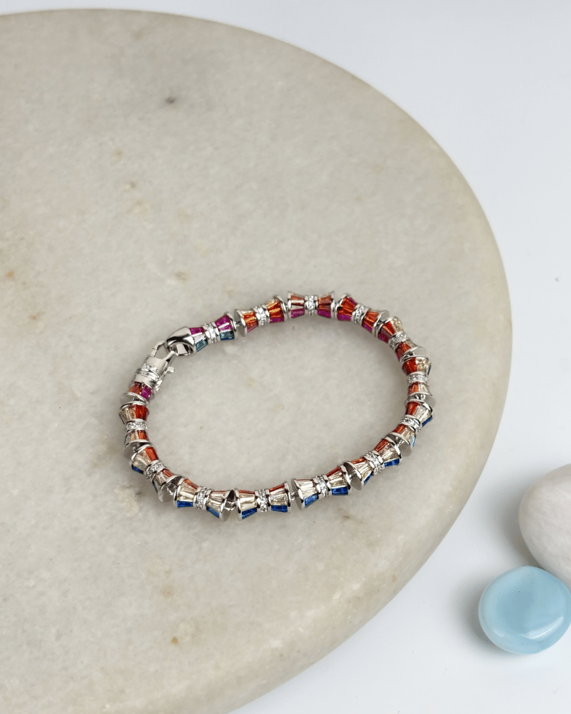 Riva Rainbow Bracelet | Rhodium Plating