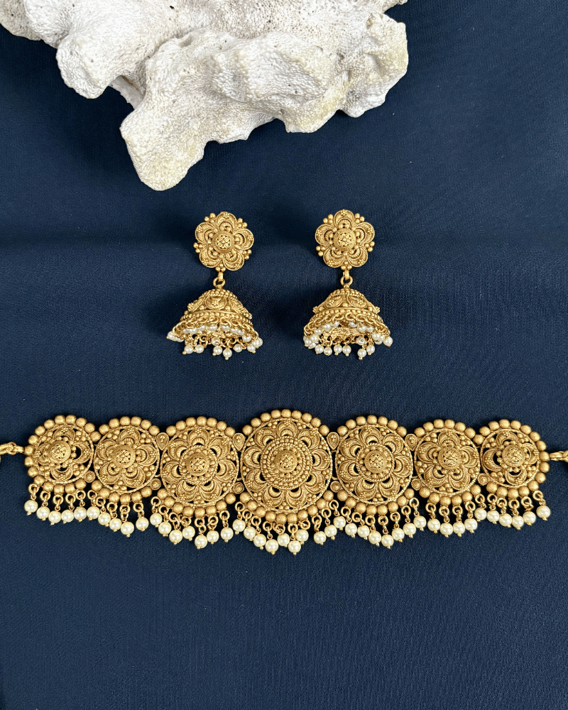 Roohani Heritage Golden Choker | With Maang Tikka