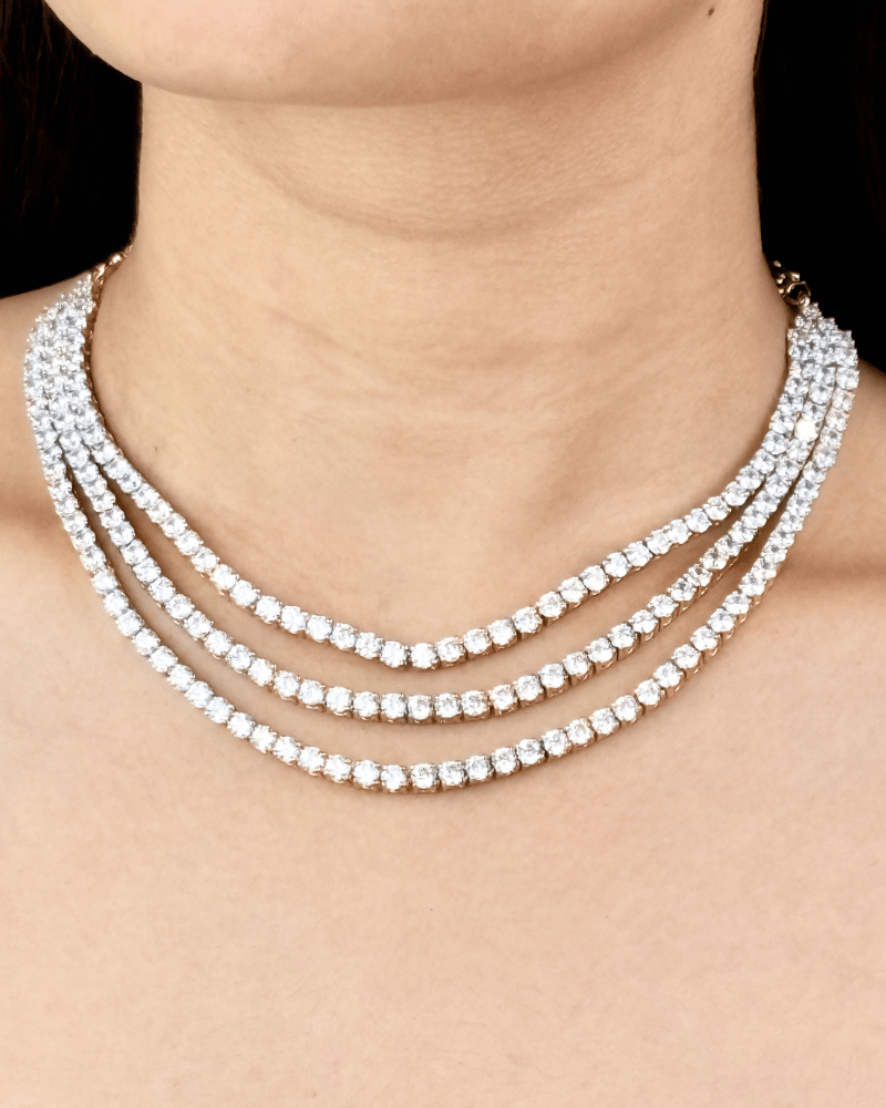 Three Layer Symphony Diamond Necklace