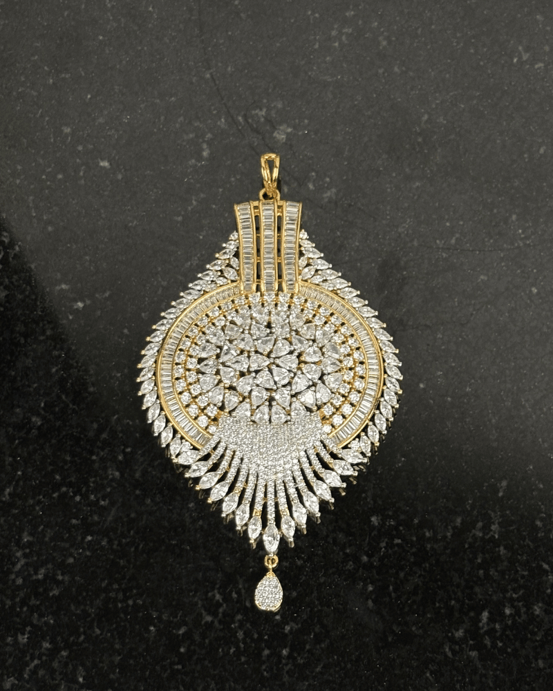 Snowflake Diamond Pendant Set | Big Size