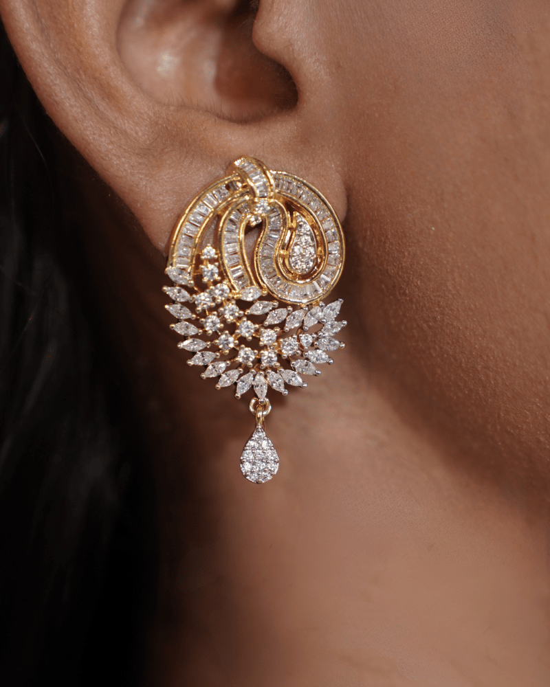 Celeste Paisley Diaomond Pendant Set | Without Chain